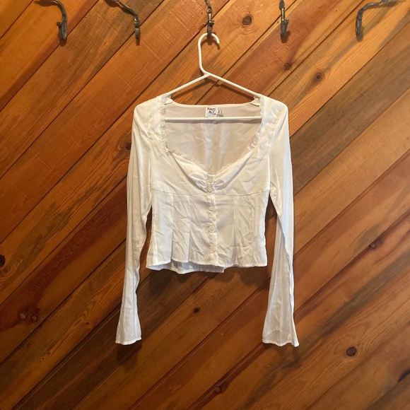 Princess polly Dainty white cute feminine blouse/top with lace - Picture 1 of 6